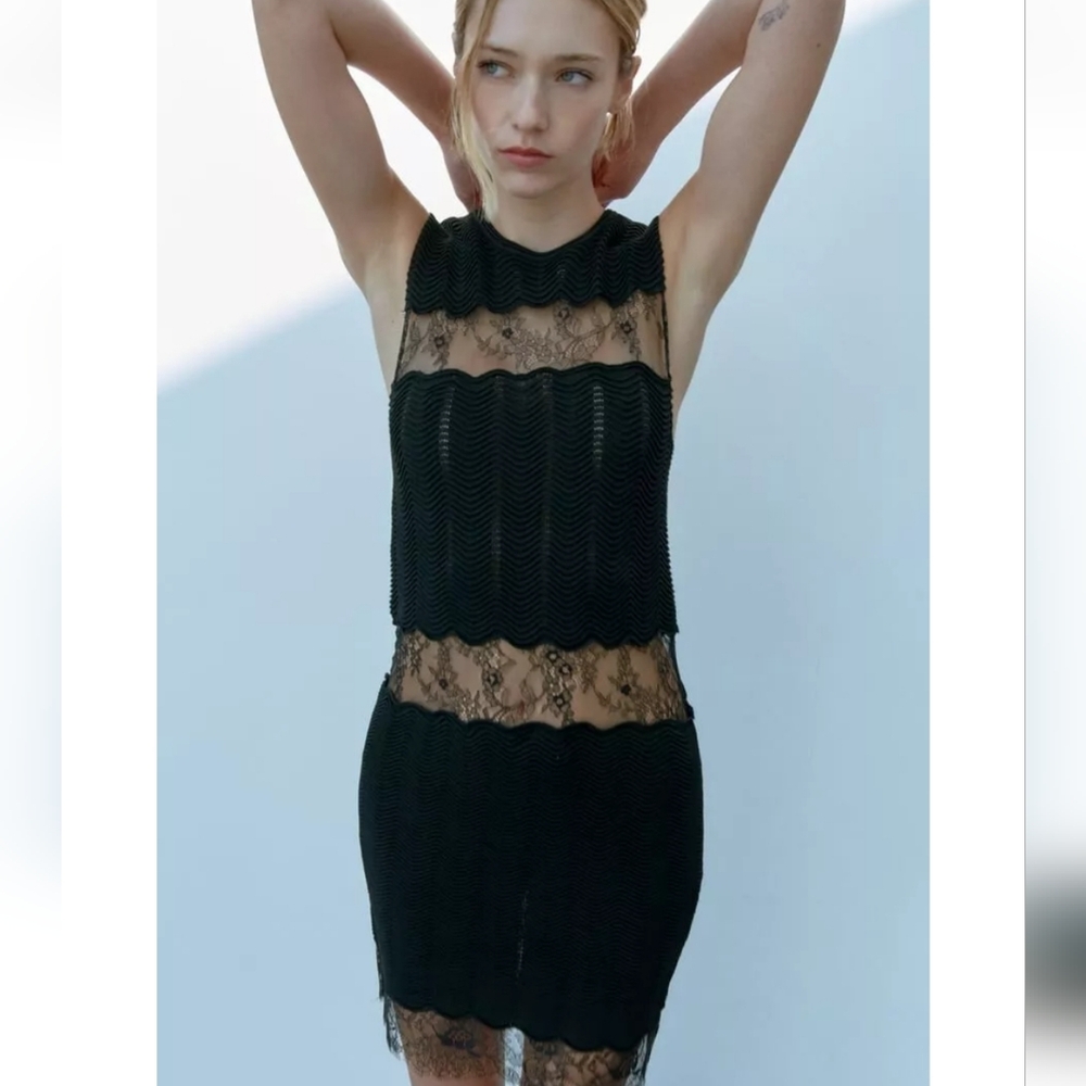 🆕️ Zara Textured Lace Dress